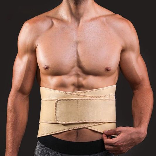Waist Support Waist Trimmer Weight Loss Slimming Belt | Fitness Belt Back Waist Support Sweat Belt Waist Trainer | Double Support | Free Size Adjustable | Gym Equipment